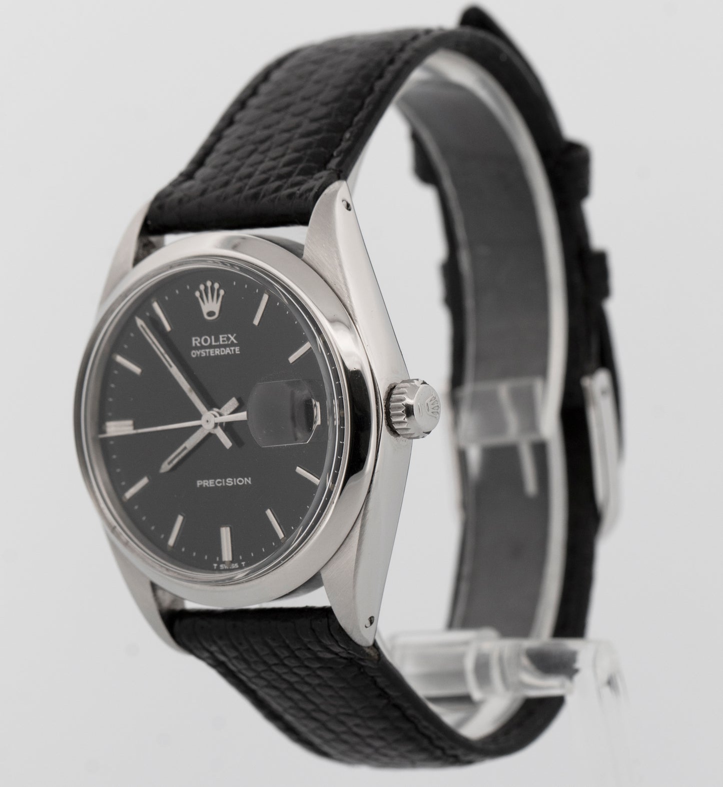 Rolex Oysterdate Precision BLACK Stainless Steel 34mm 6694 Watch