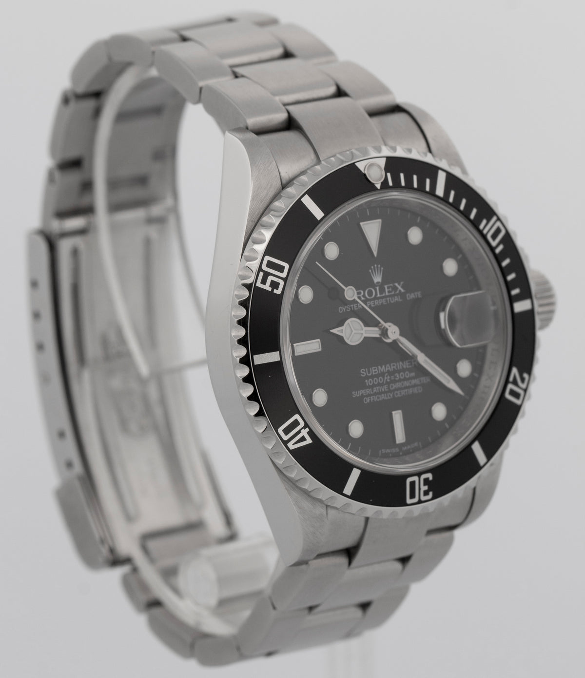 Rolex Submariner Date 16610 Black Rehaut Stainless Steel 40mm Oyster Watch Box