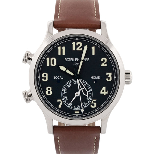 PAPERS Patek Philippe Calatrava Pilot Travel Time Blue 18K GOLD 42mm 5524G Watch