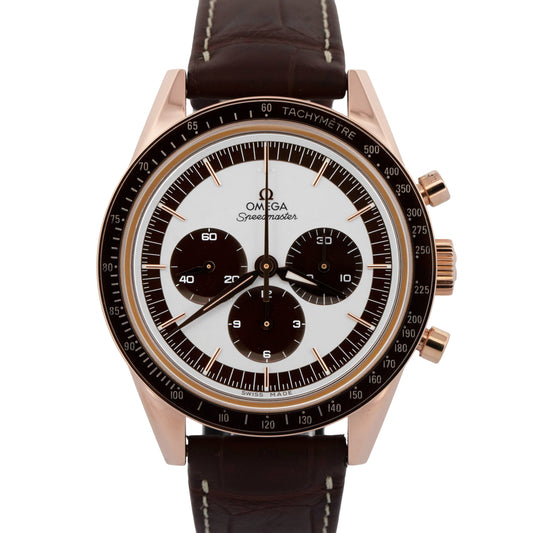 2024 PAPERS Omega Speedmaster 18K Sedna Rose Gold Watch 311.63.40.30.02.001 BOX