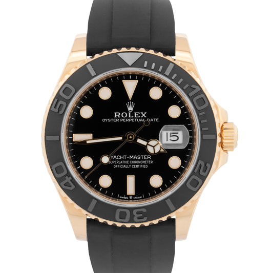 2023 PAPERS Rolex Yacht-Master 18K Yellow Gold Oysterflex 42mm 226658 Watch BOX