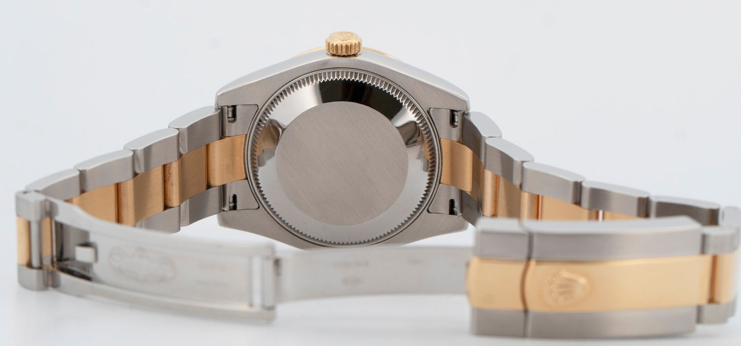 Rolex DateJust Mid-Size 31mm White Roman DIAMOND Two-Tone 18K Gold Watch 178313