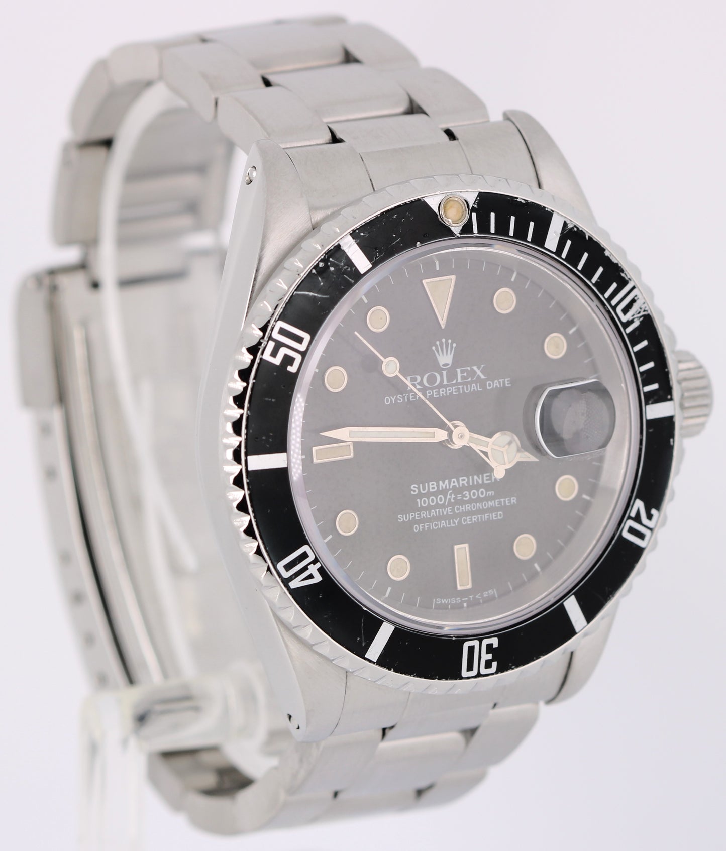 VINTAGE Rolex Submariner Date Stainless Steel Black 40mm 16610 Watch