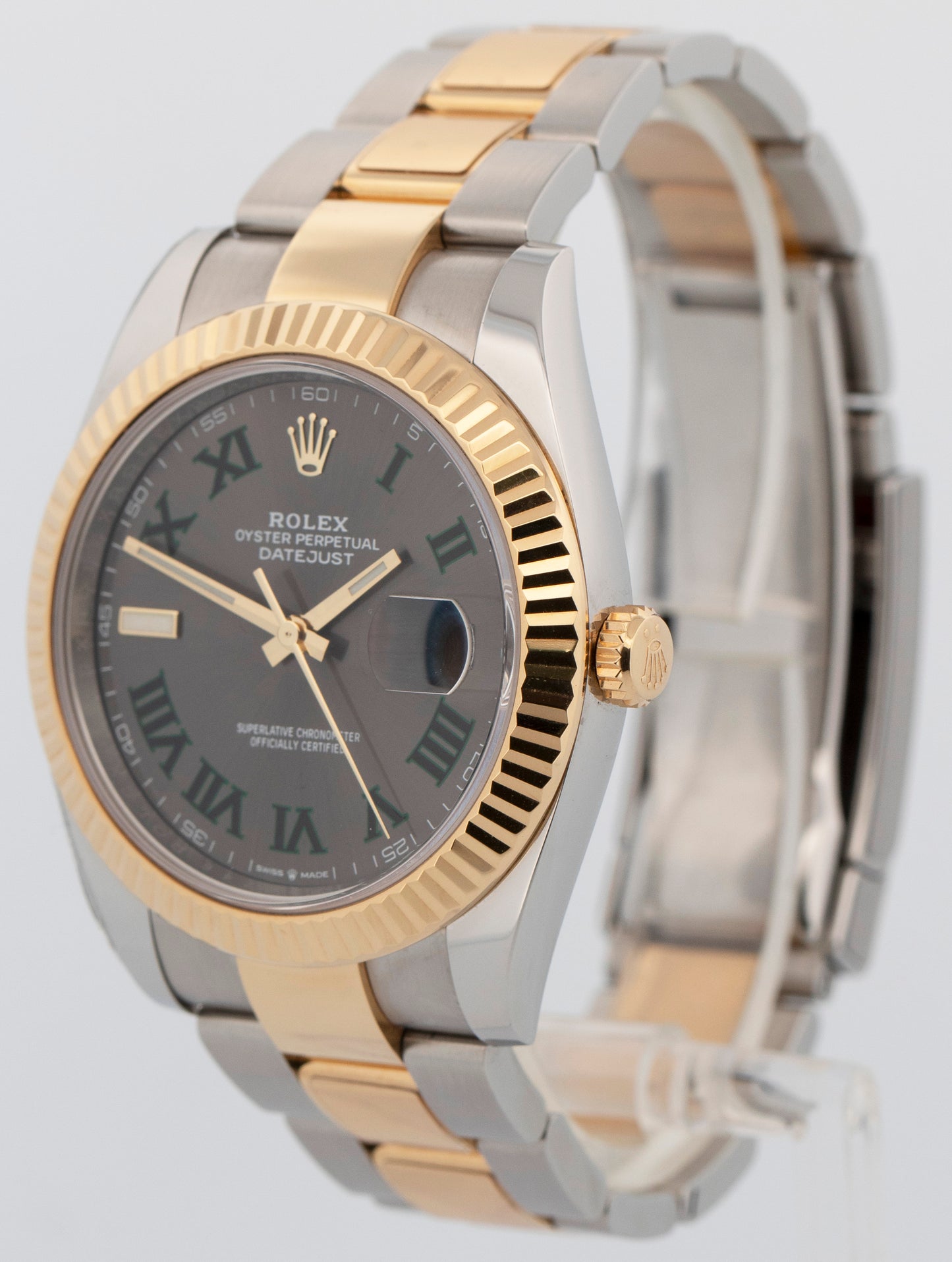 2021 PAPERS Rolex DateJust 41 Two-Tone WIMBLEDON Gold 41mm 126333 Watch BOX