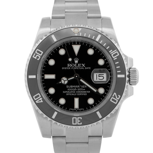 2018 PAPERS Rolex Submariner Date BLACK Stainless Steel 40mm 116610 LN Watch BOX