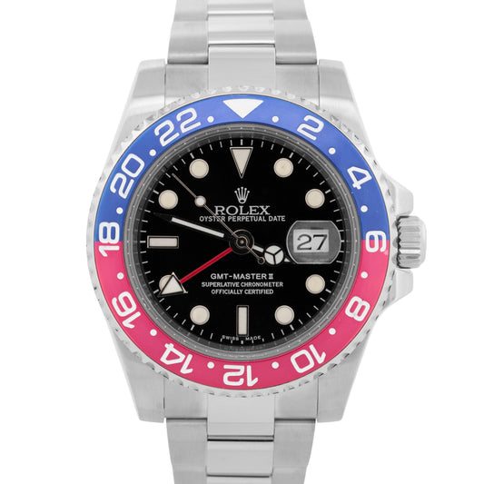 Rolex GMT-Master II Custom Blue Red Pepsi Stainless Ceramic 40mm 116710LN BOX