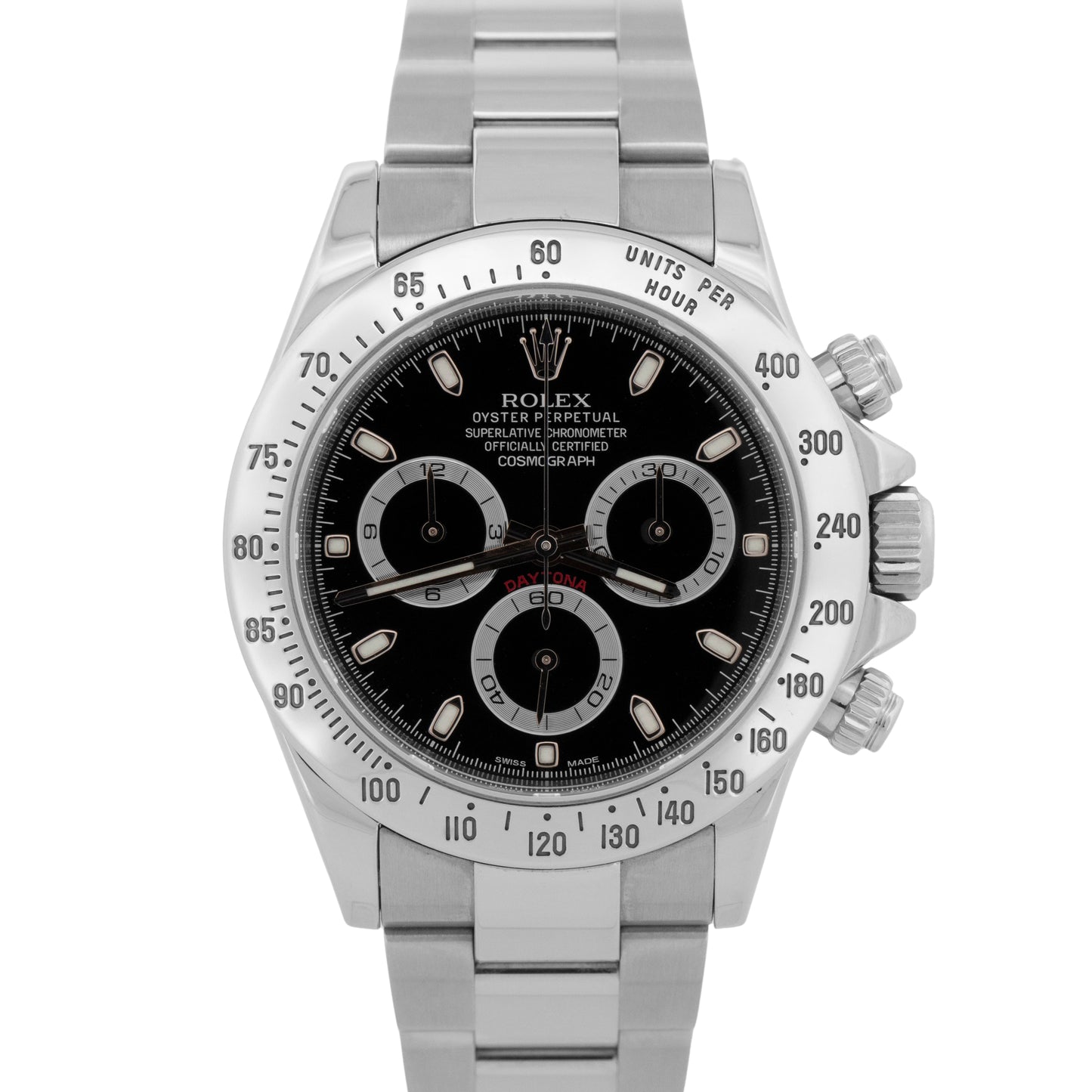 PAPERS Chromalight Rolex Daytona Cosmograph Black Steel Watch 40mm 116520 BOX