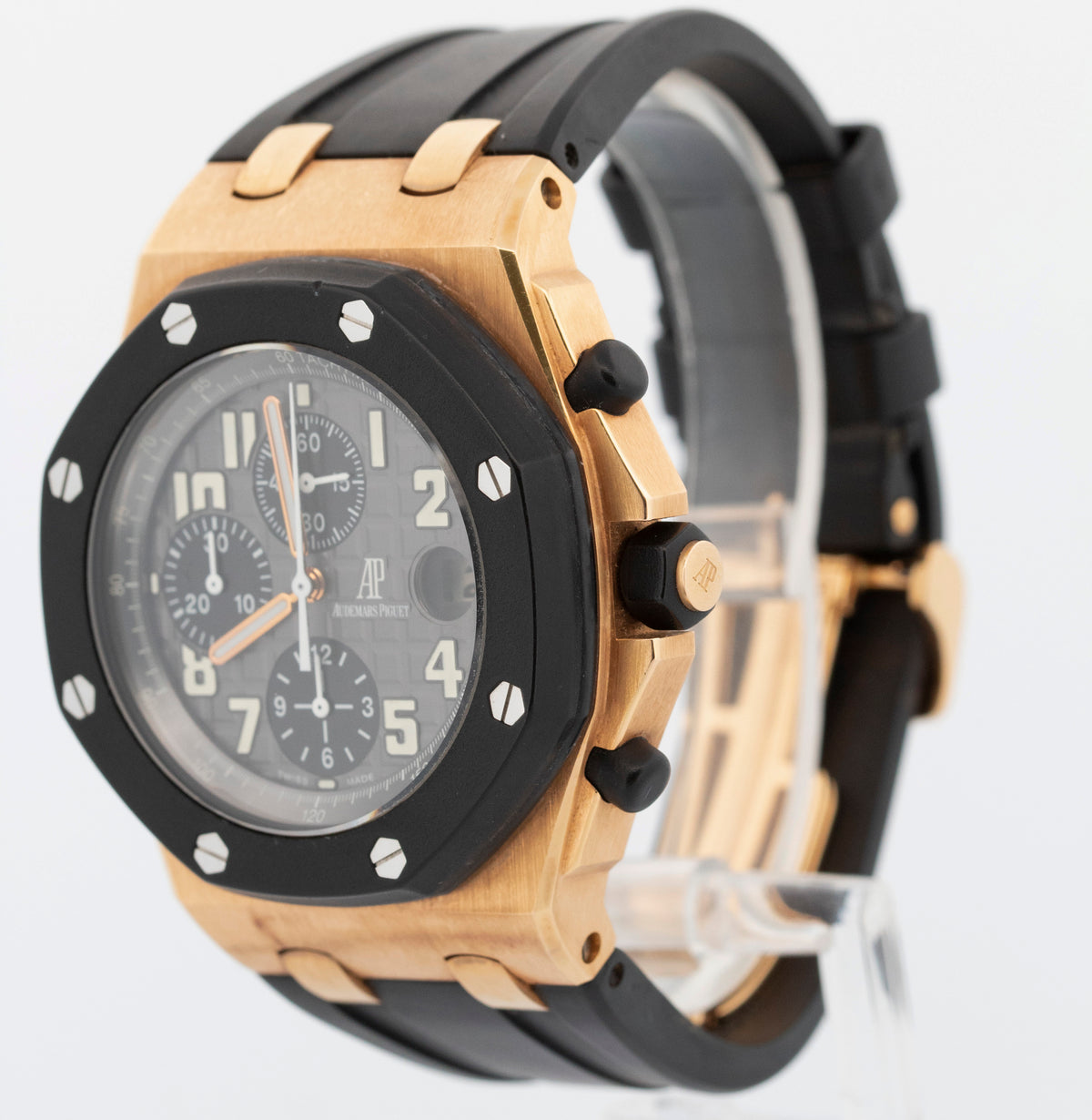 2011 Audemars Piguet Royal Oak Offshore Rubberclad 18K Rose Gold Gray Box Papers