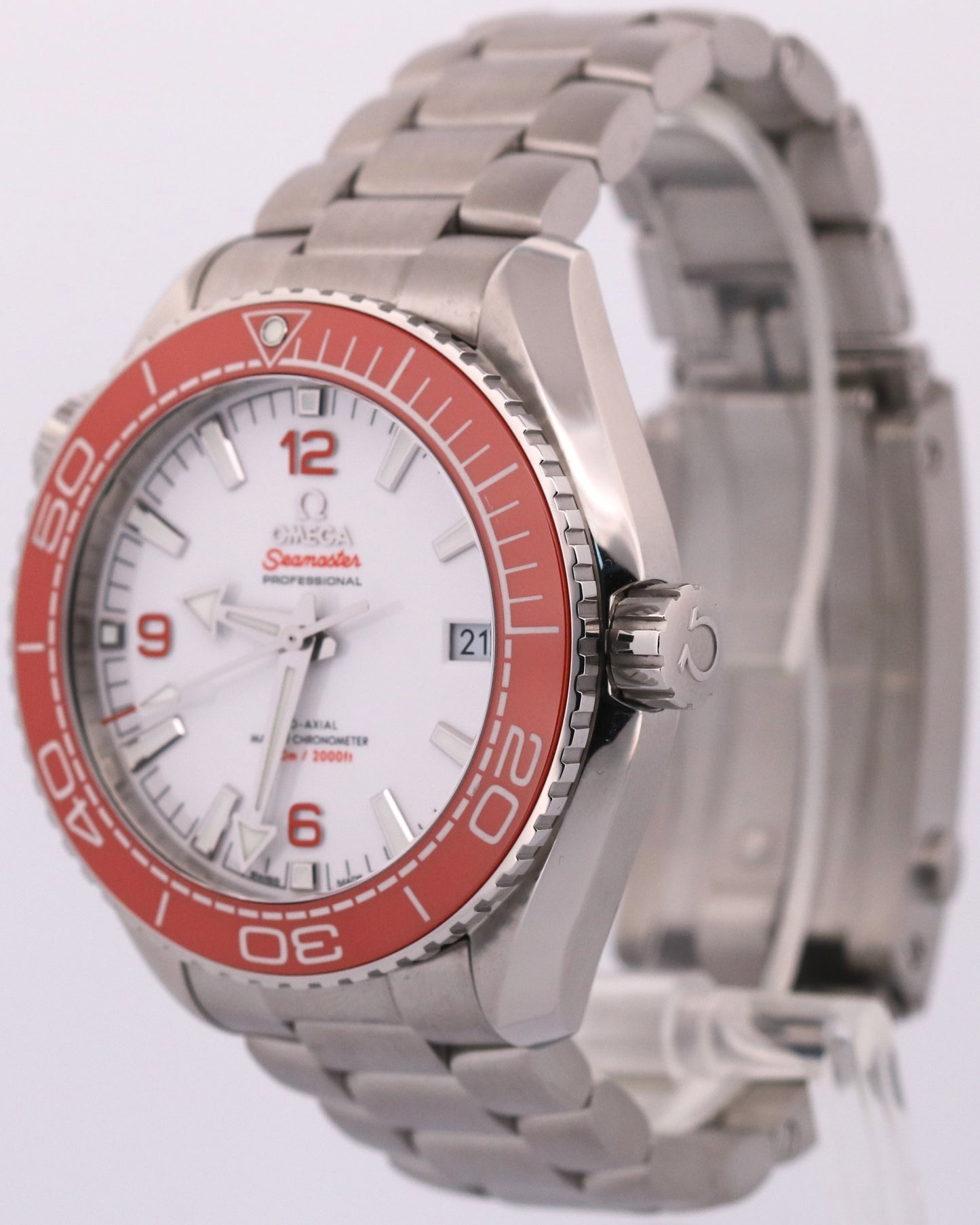 PAPERS Omega Seamaster Planet Ocean WHITE Orange 43mm 215.30.44.21.04.001 BOX