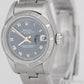 PAPERS Rolex Oyster Perpetual Date BLUE 26mm Engine-Turned Steel Watch 69190 BOX