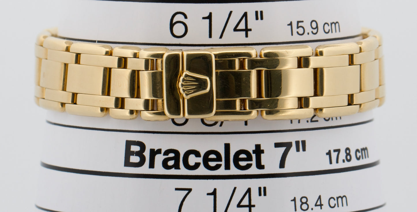 Ladies Rolex DateJust Pearlmaster DIAMOND WHITE ROMAN 18K Yellow Gold 29mm 69318