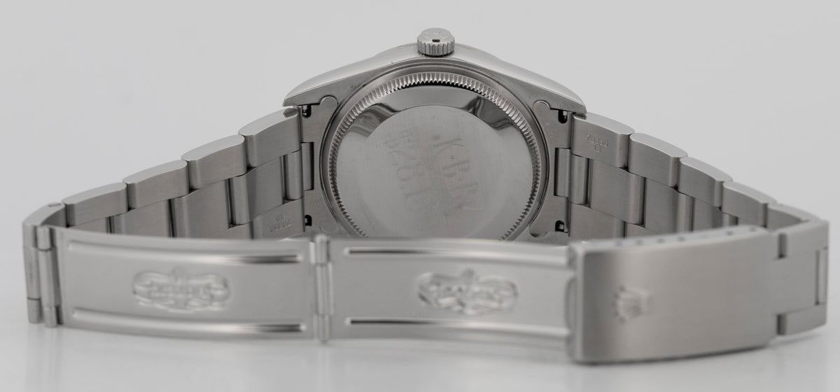 1997 Rolex Air-King 14000 Dominos Silver Stainless Steel 34mm Watch Box Papers