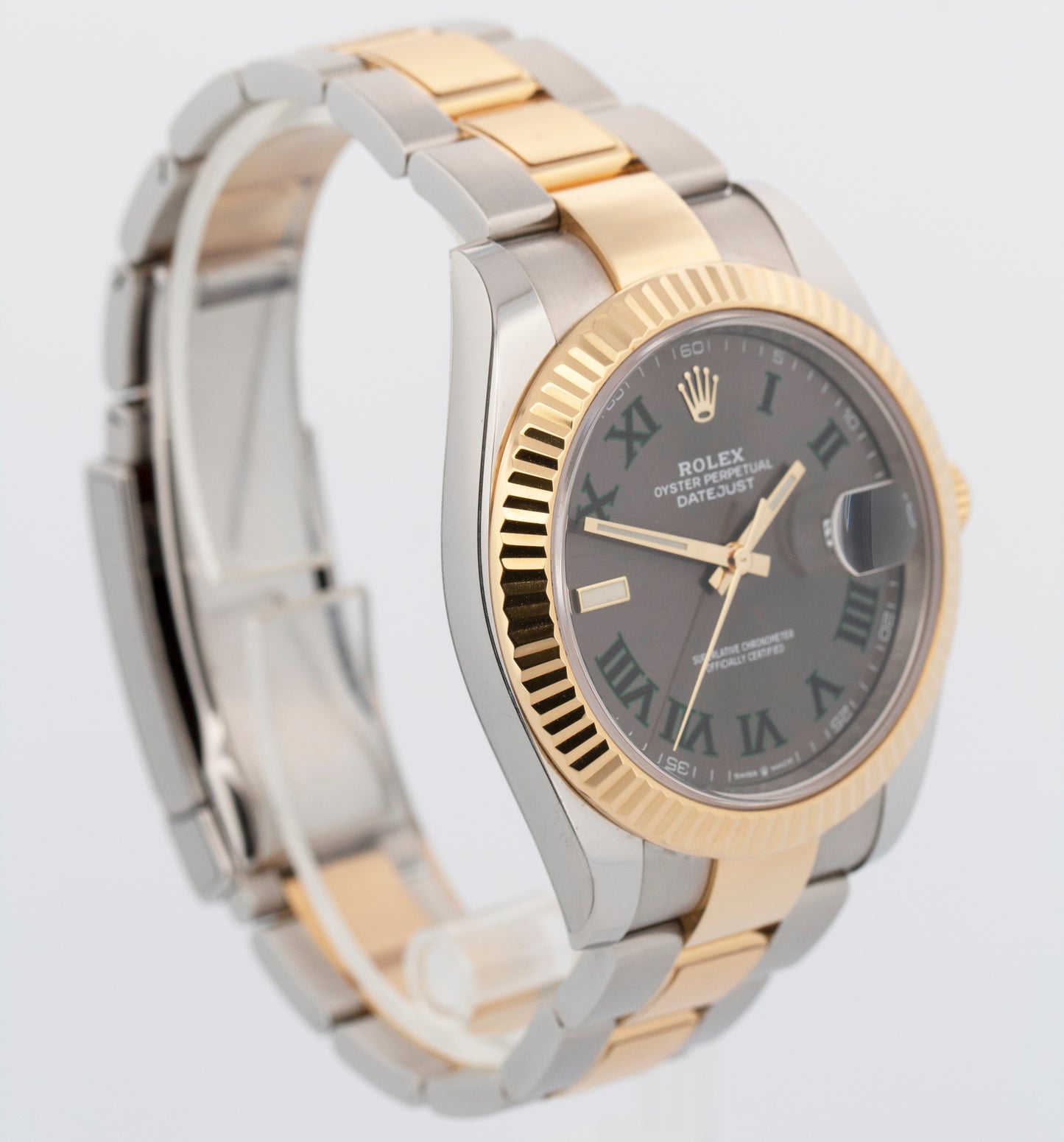 2021 PAPERS Rolex DateJust 41 Two-Tone WIMBLEDON Gold 41mm 126333 Watch BOX