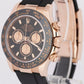 2021 NEW PAPERS Rolex Daytona BLACK 18K Rose Gold Oysterflex Watch 116515 LN BOX