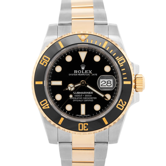 2020 NEW CARD Rolex Submariner BLACK 40mm Ceramic Gold Two-Tone 116613 LN BOX