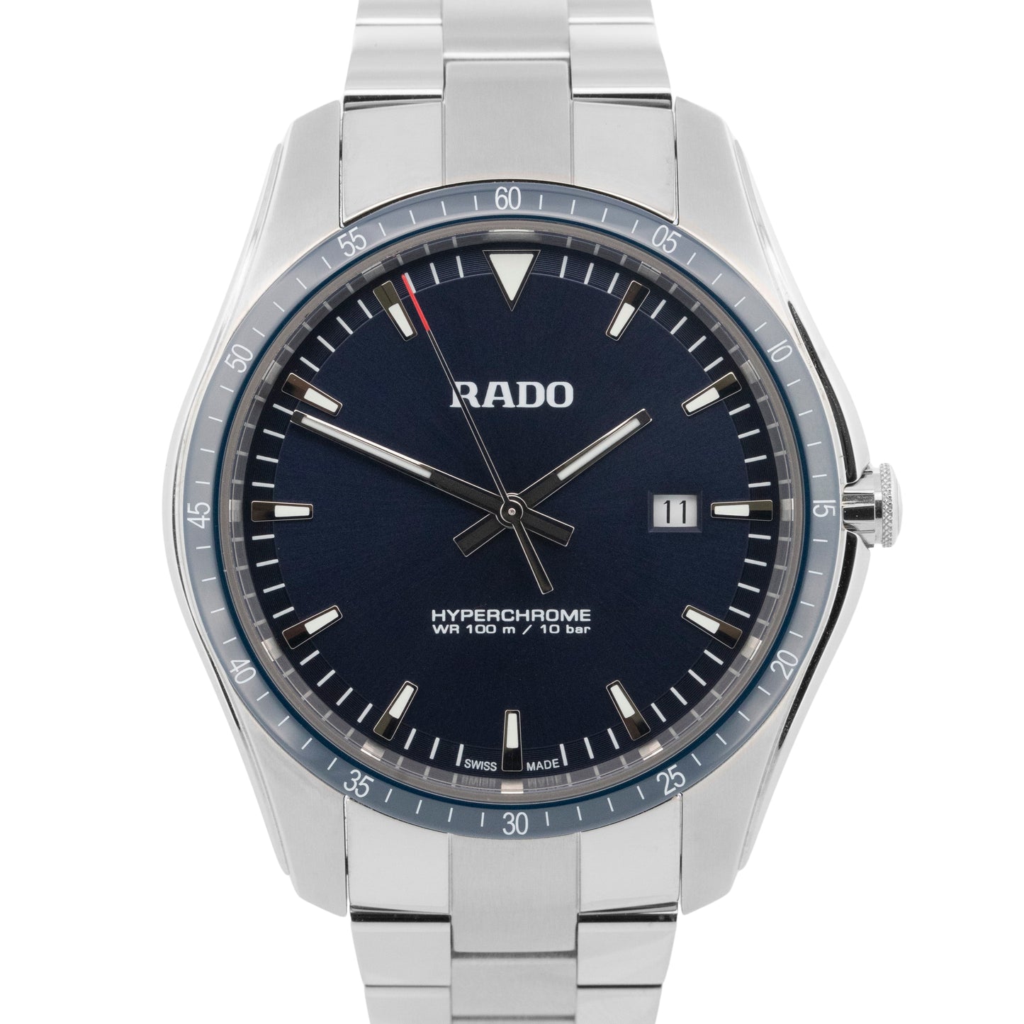 PAPERS Rado Hyperchrome Blue Stainless Steel 45mm R32502203 Watch 073.0502.3 BOX