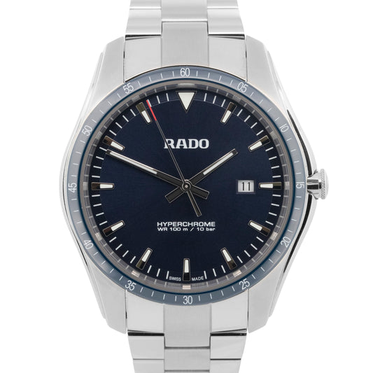 PAPERS Rado Hyperchrome Blue Stainless Steel 45mm R32502203 Watch 073.0502.3 BOX