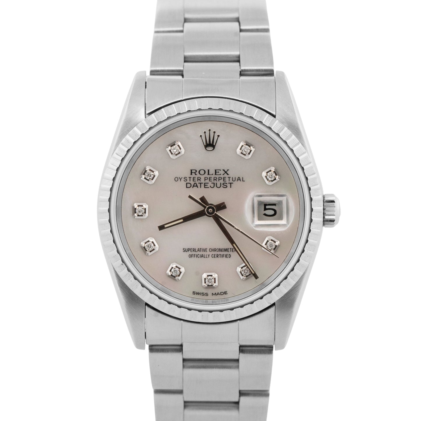Rolex DateJust DIAMOND MOP 36mm Stainless Steel Automatic Oyster Watch 16220