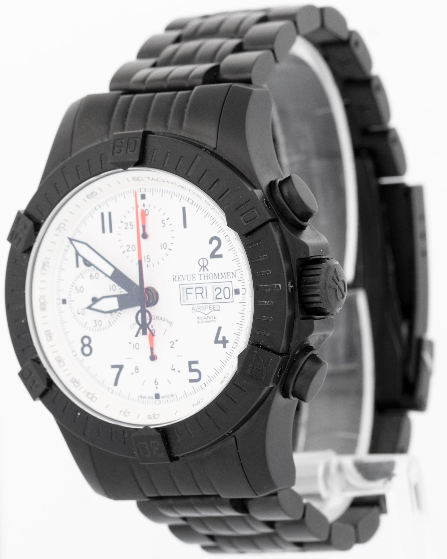 Revue Thommen Air Speed XL Automatic Black 43mm PVD Steel Watch 16071.6173