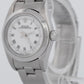 MINT Rolex Oyster Perpetual 24mm White Stainless Oyster NO-HOLES Watch 76080