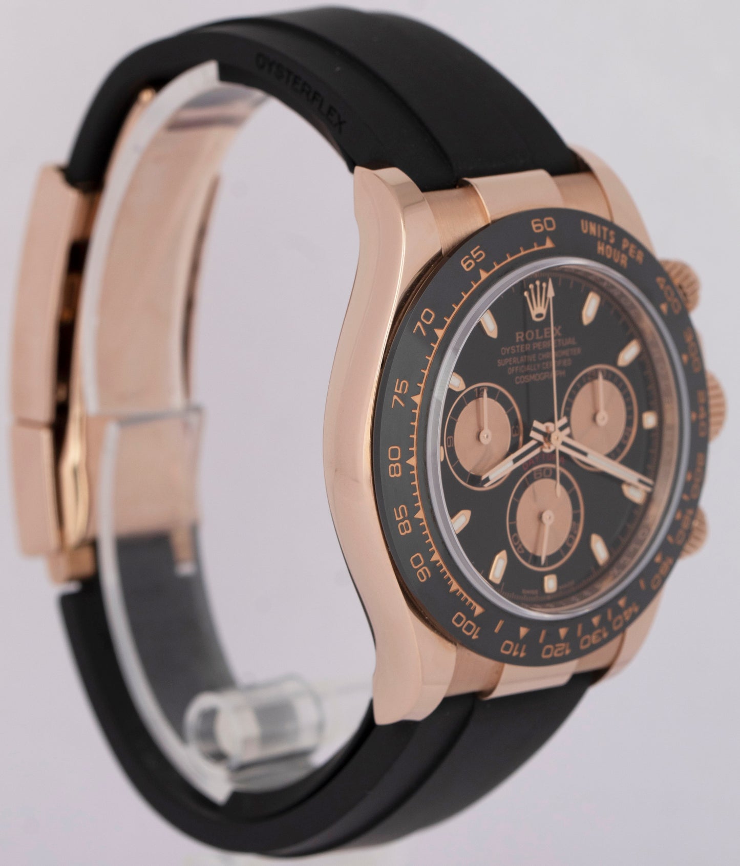 2021 NEW PAPERS Rolex Daytona BLACK 18K Rose Gold Oysterflex Watch 116515 LN BOX