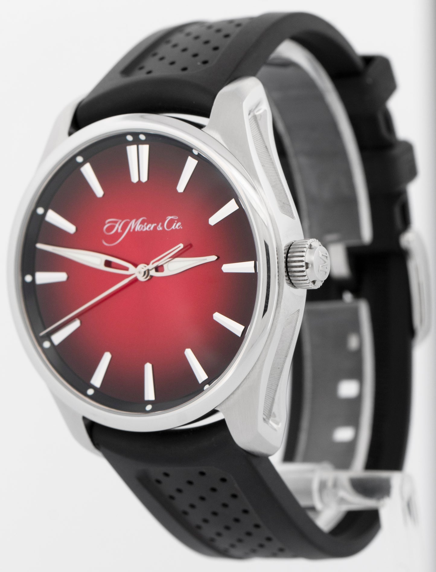 2021 PAPERS H. Moser & Cie Pioneer Centre Seconds Mad Red Fumé 3200-1207 BOX