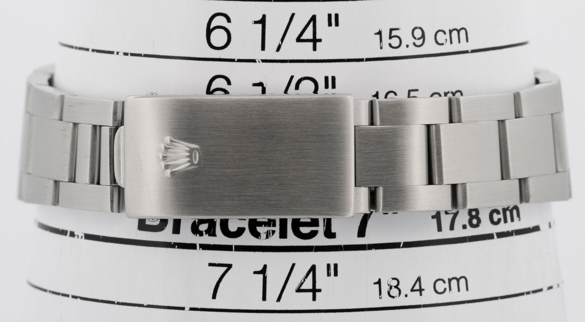 1997 Rolex Air-King 14000 Dominos Silver Stainless Steel 34mm Watch Box Papers