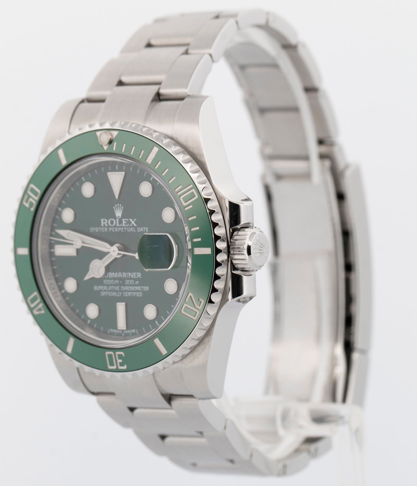 2015 PAPERS Rolex Submariner Date HULK GREEN Steel 40mm 116610 LV Watch BOX