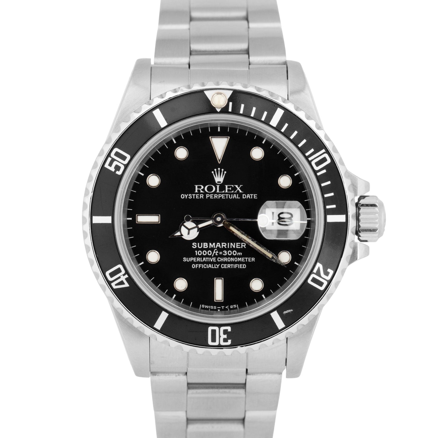 Rolex Submariner Date Patina 40mm TRIPLE ZERO Steel Oyster Date Watch 168000