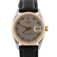 Rolex Oyster Perpetual Date GRAY Two-Tone Engine-Turned Gold 34mm 1505 Watch