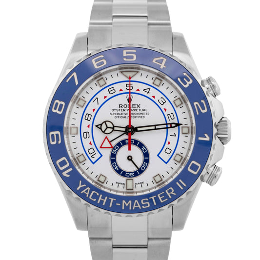 2022 PAPERS Rolex Yacht-Master II NEW HANDS 44mm Blue 116680 Stainless Watch BOX