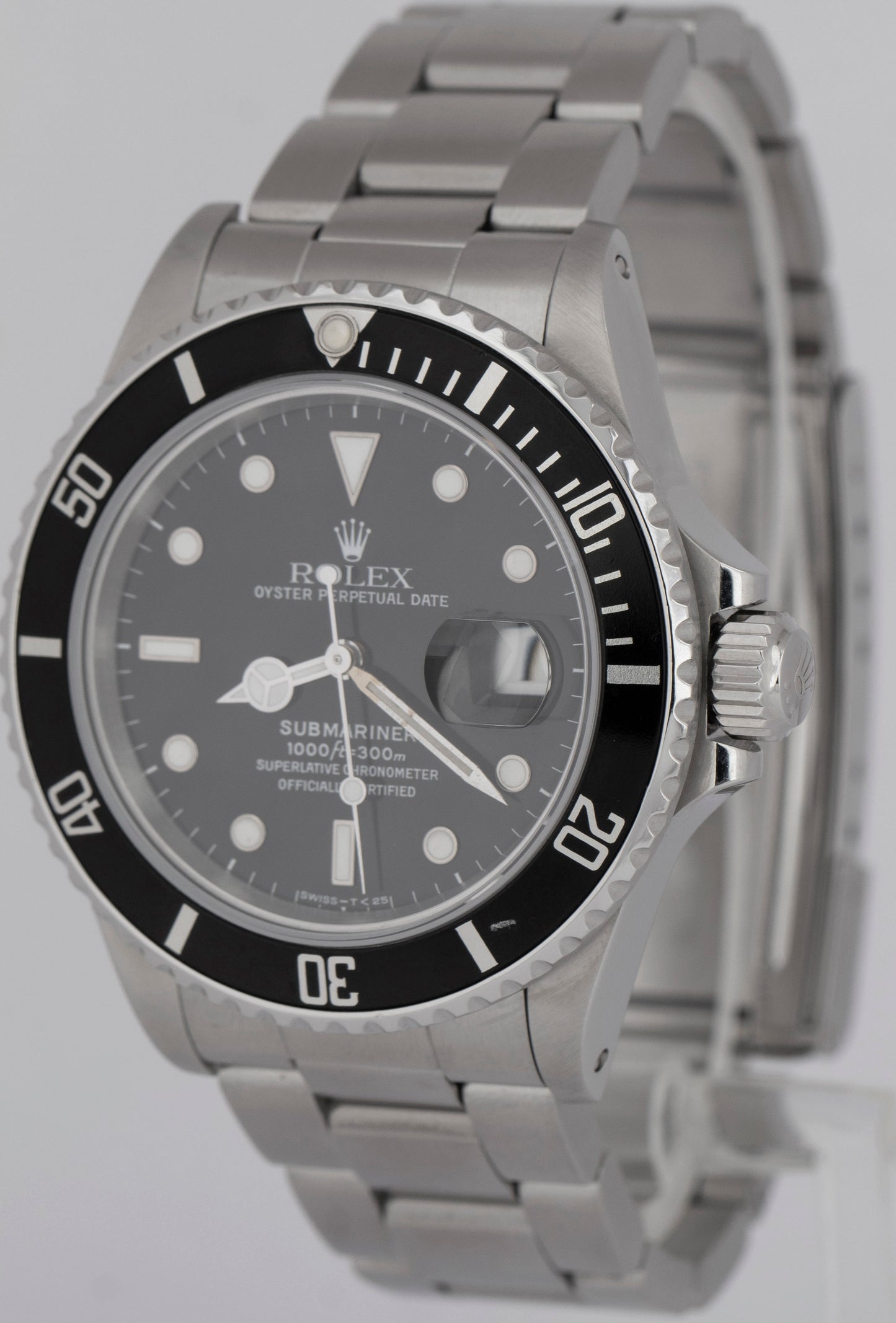 Rolex Submariner Date Patina 40mm TRIPLE ZERO Steel Oyster Date Watch 168000