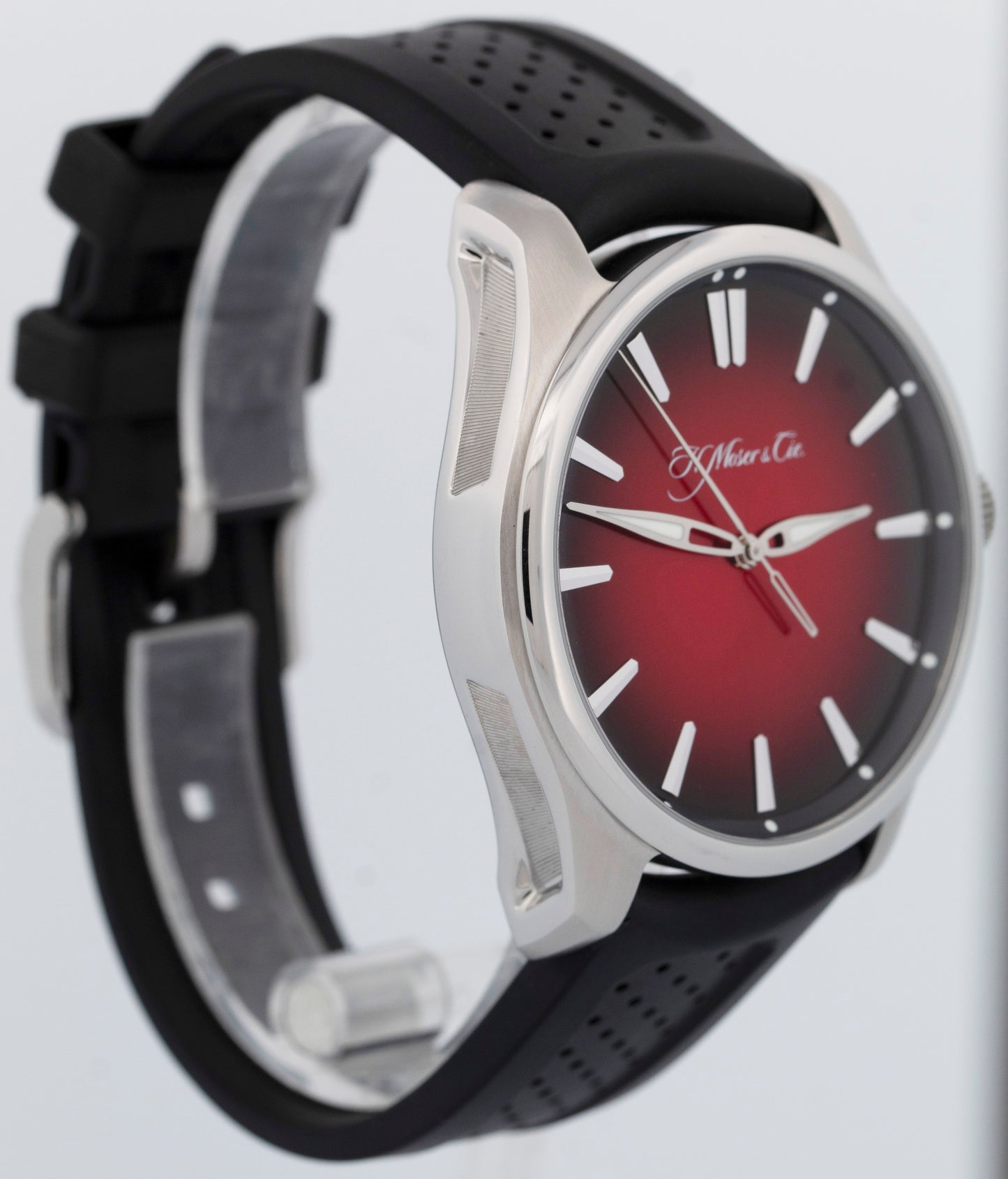 2021 PAPERS H. Moser & Cie Pioneer Centre Seconds Mad Red Fumé 3200-1207 BOX