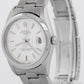 Rolex Oyster Perpetual Date Silver 34mm Oyster Steel NO-HOLES Watch 15200