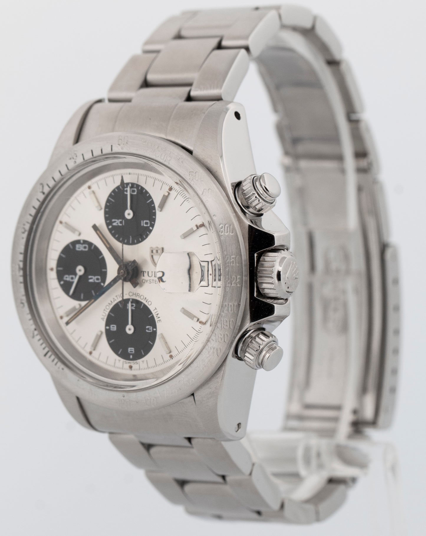 Tudor Oysterdate Big Block Chronograph SILVER Stainless Steel 40mm 94300 Watch