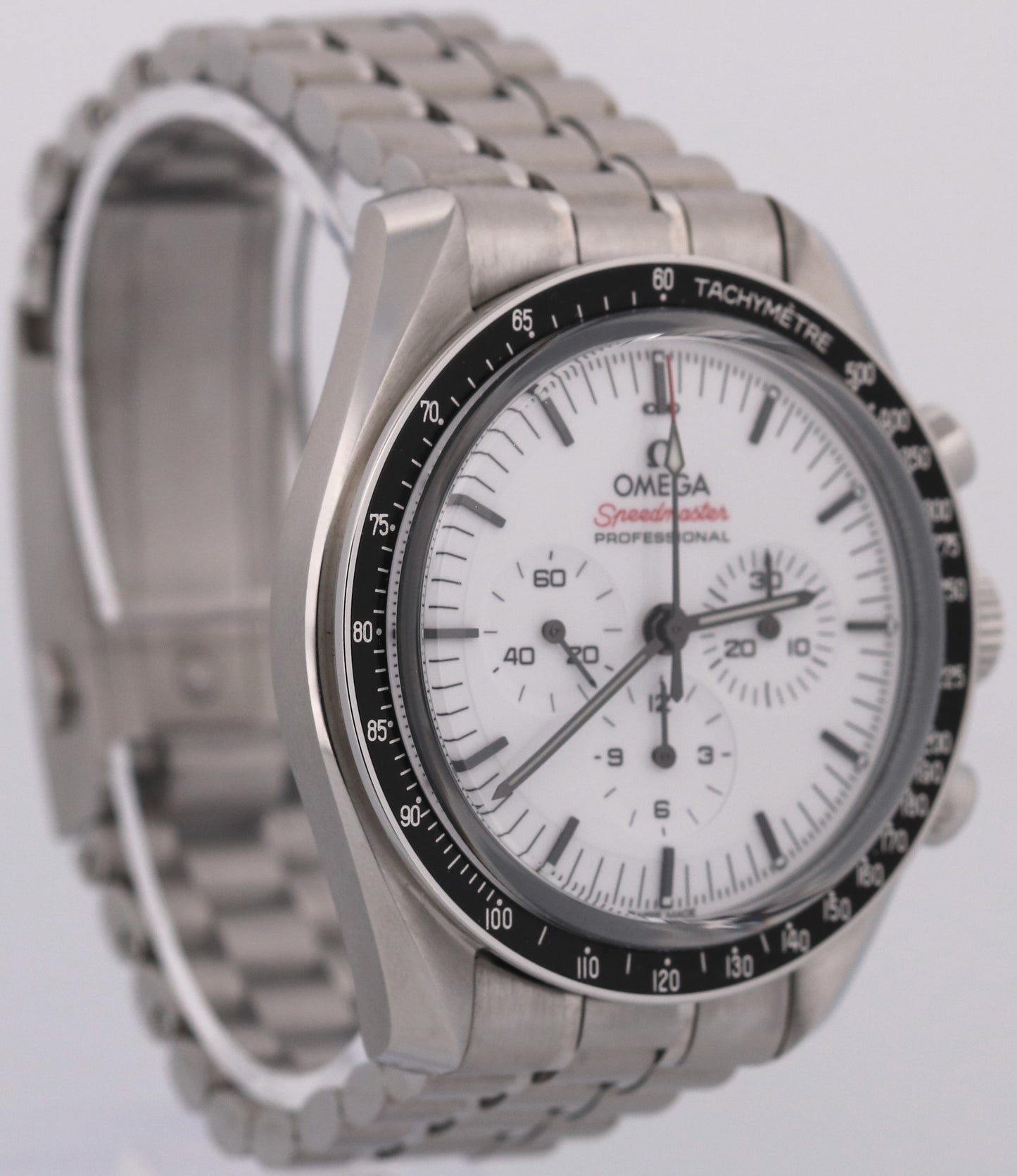 PAPERS Omega Speedmaster Moonwatch WHITE 42mm Steel 310.30.42.50.04.001 BOX