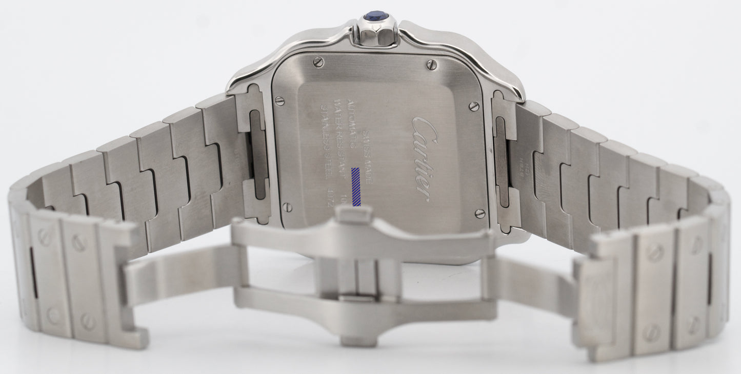 Cartier Santos 39.8mm WHITE ROMAN Automatic Stainless Steel 4072 WSSA0018 Watch