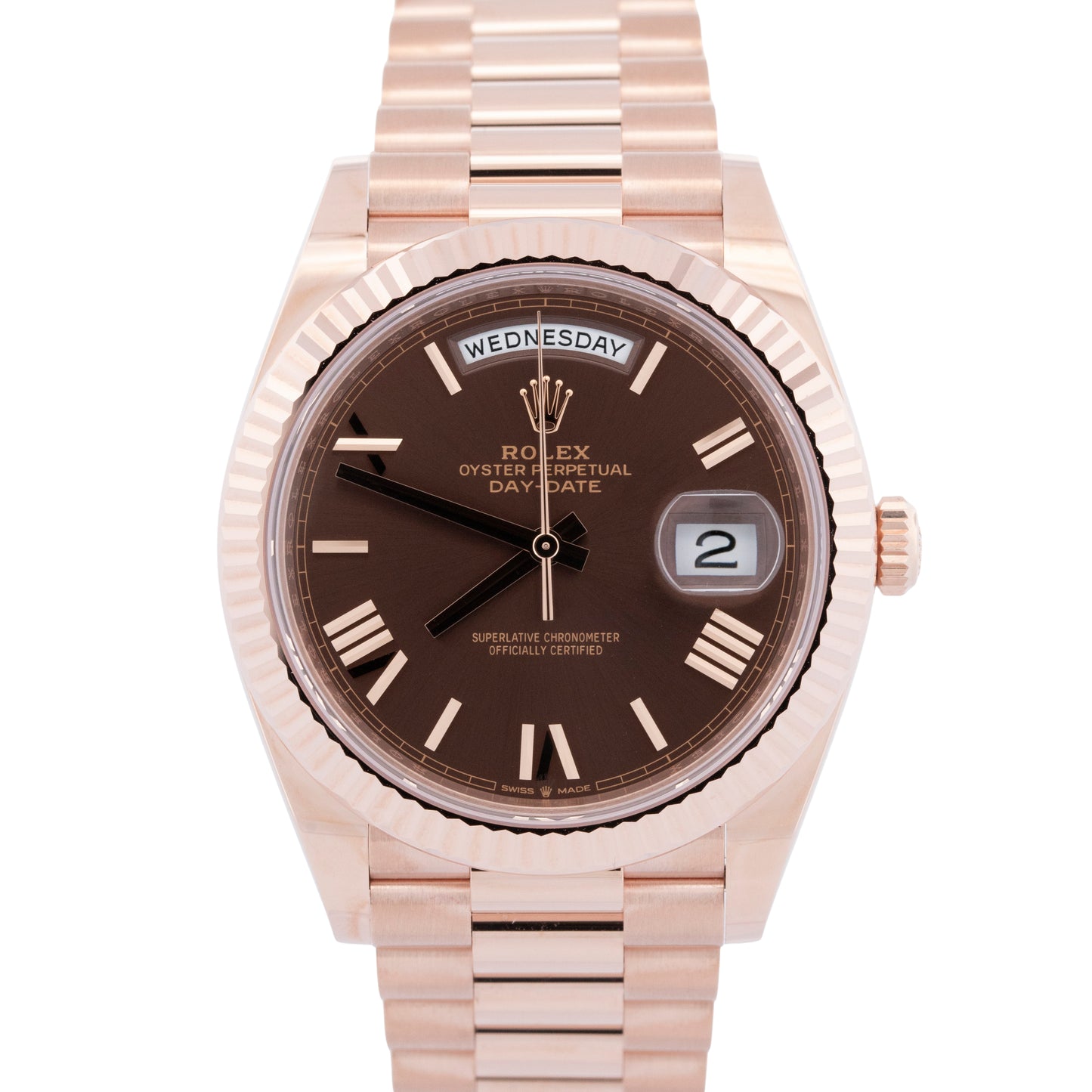 New 2026 Rolex Day-Date 40 228235 Chocolate Rose Gold 40mm Box Papers