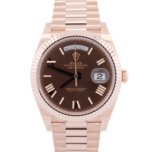 New 2026 Rolex Day-Date 40 228235 Chocolate Rose Gold 40mm Box Papers