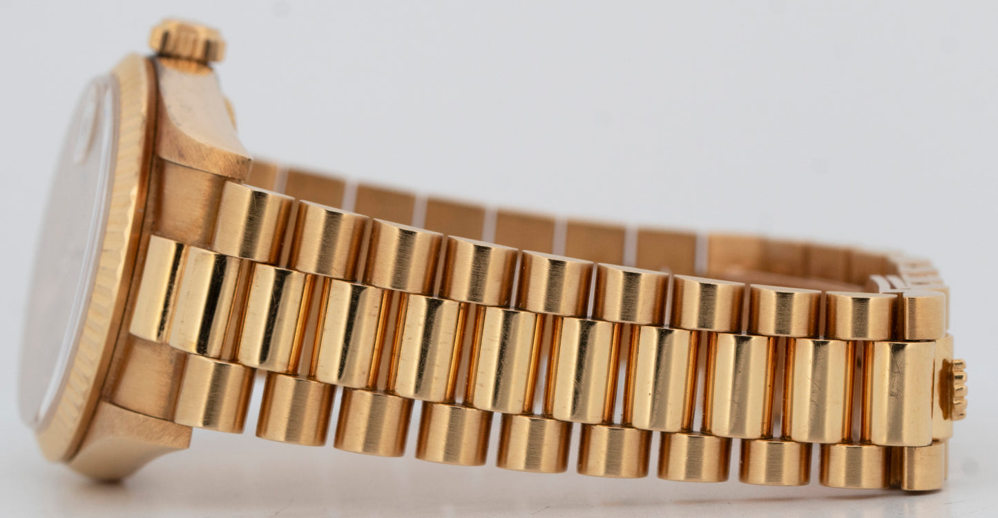 PAPERS Rolex DateJust President 31mm Champagne 18K Yellow Gold 68278 Watch BOX