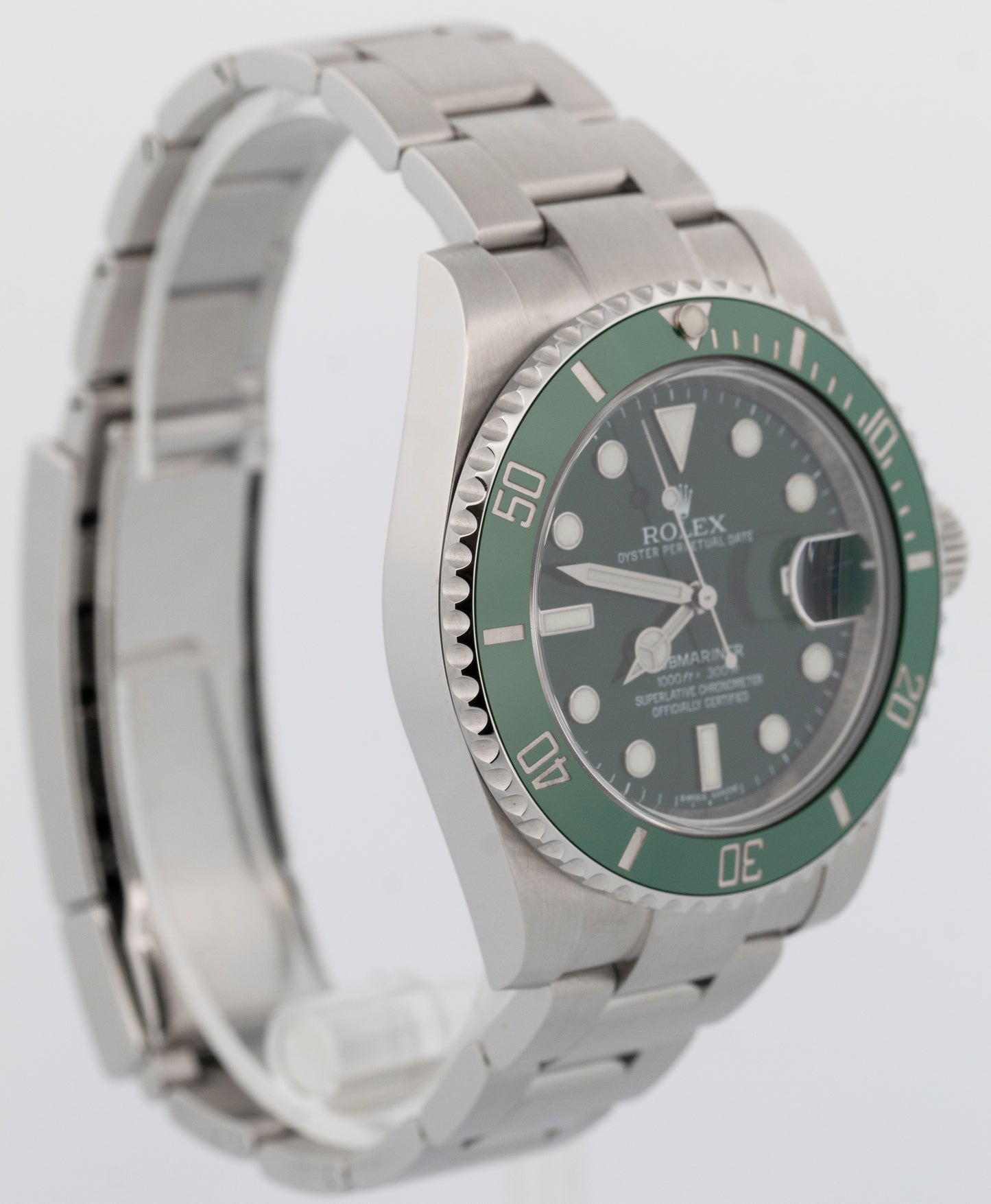 2015 PAPERS Rolex Submariner Date HULK GREEN Steel 40mm 116610 LV Watch BOX