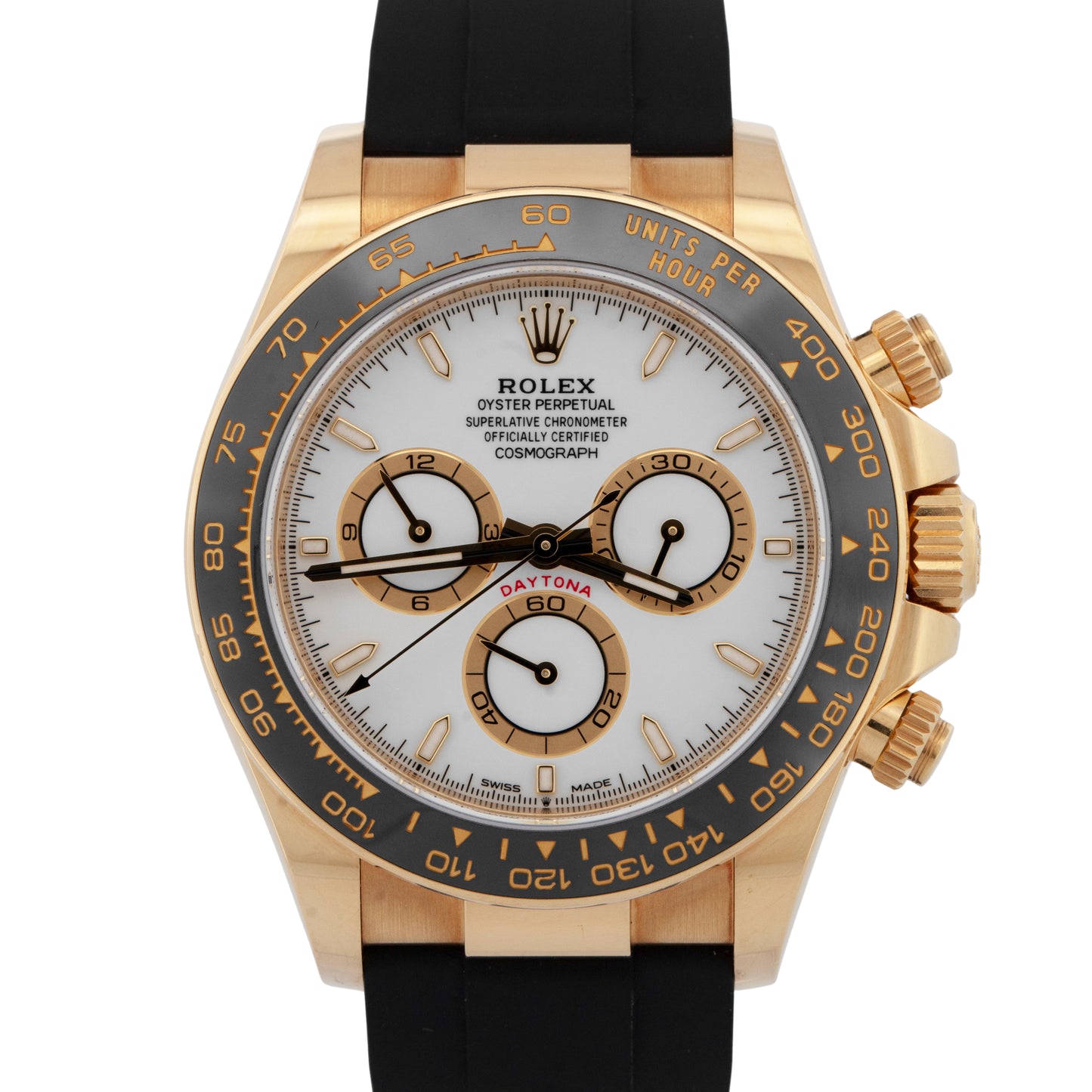 2023 PAPERS Rolex Daytona Cosmograph WHITE 18K Yellow Gold 40mm 126518 LN Watch