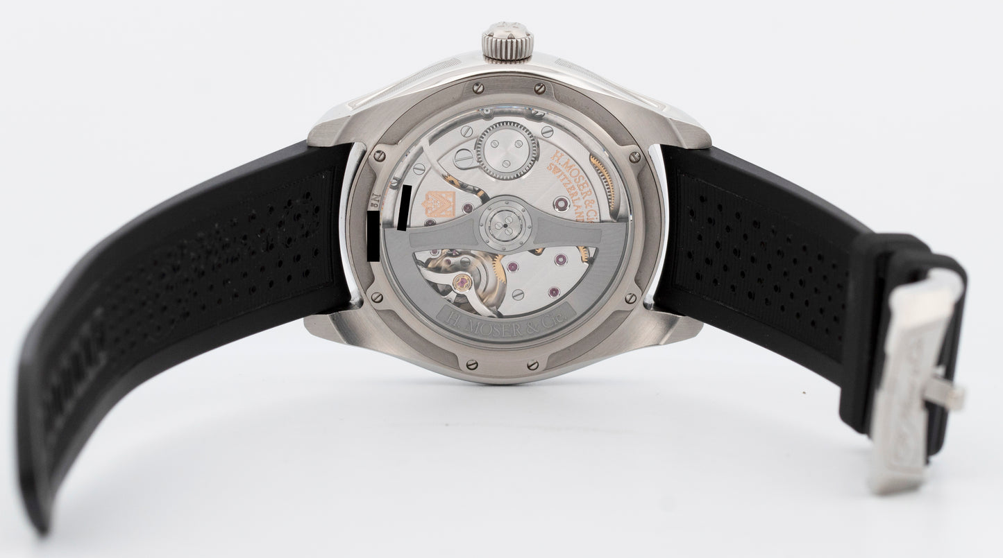 2021 PAPERS H. Moser & Cie Pioneer Centre Seconds Mad Red Fumé 3200-1207 BOX