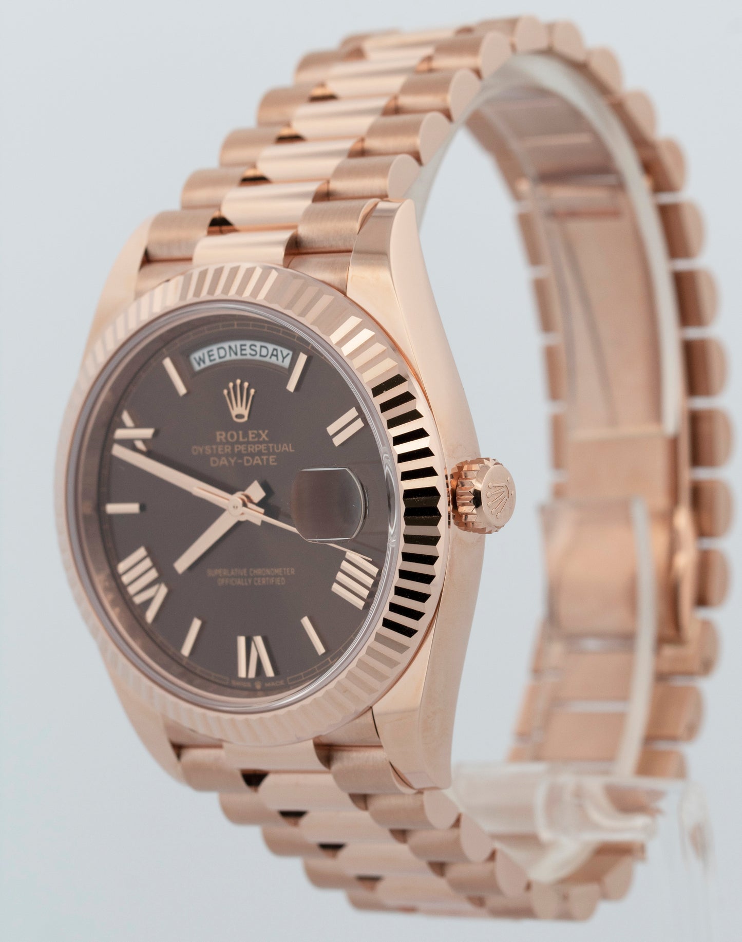 New 2026 Rolex Day-Date 40 228235 Chocolate Rose Gold 40mm Box Papers