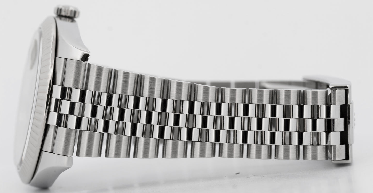 PAPERS Rolex DateJust 41 Black 18K Gold Steel Fluted JUBILEE 41mm 126334 BOX