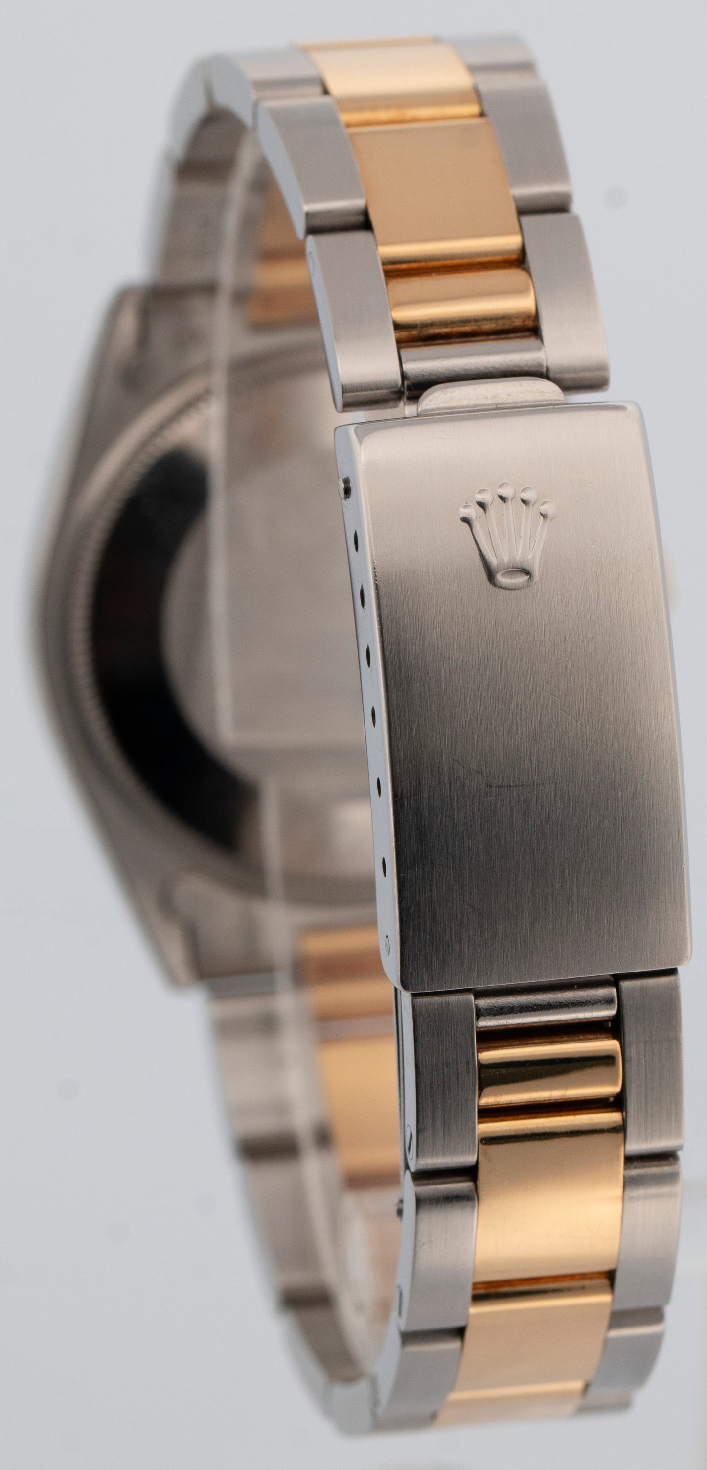 Rolex Oyster Perpetual 34mm Two-Tone Champagne Gold Steel Fluted Watch 1005