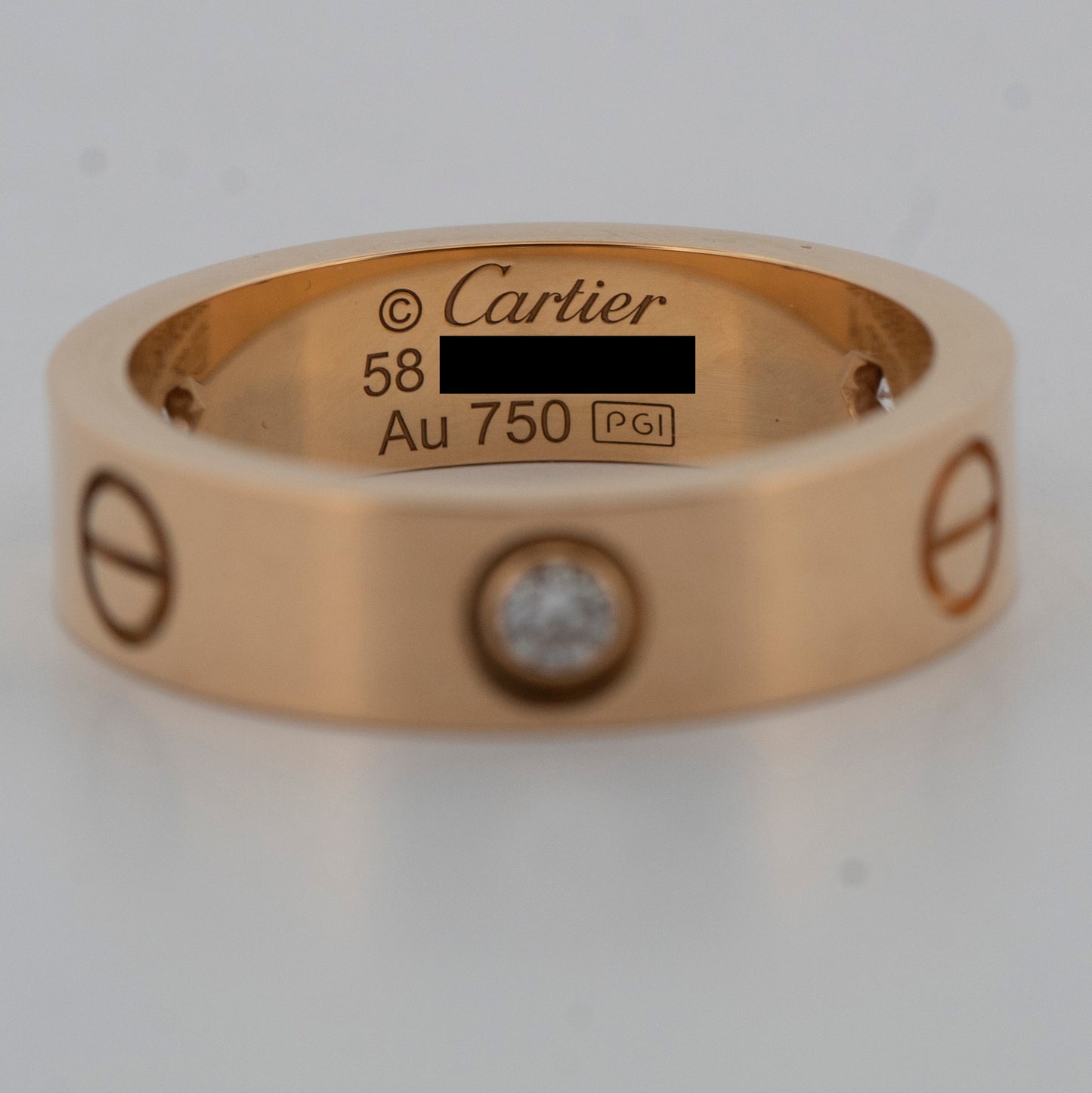2023 PAPERS Cartier Love Ring CRB4032458 3 Diamonds 18K Yellow Gold Size 58 BOX