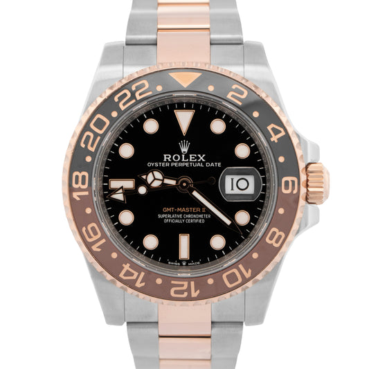 2024 PAPERS Rolex GMT-Master II Two-Tone Gold ROOT-BEER 40mm 126711 CHNR BOX
