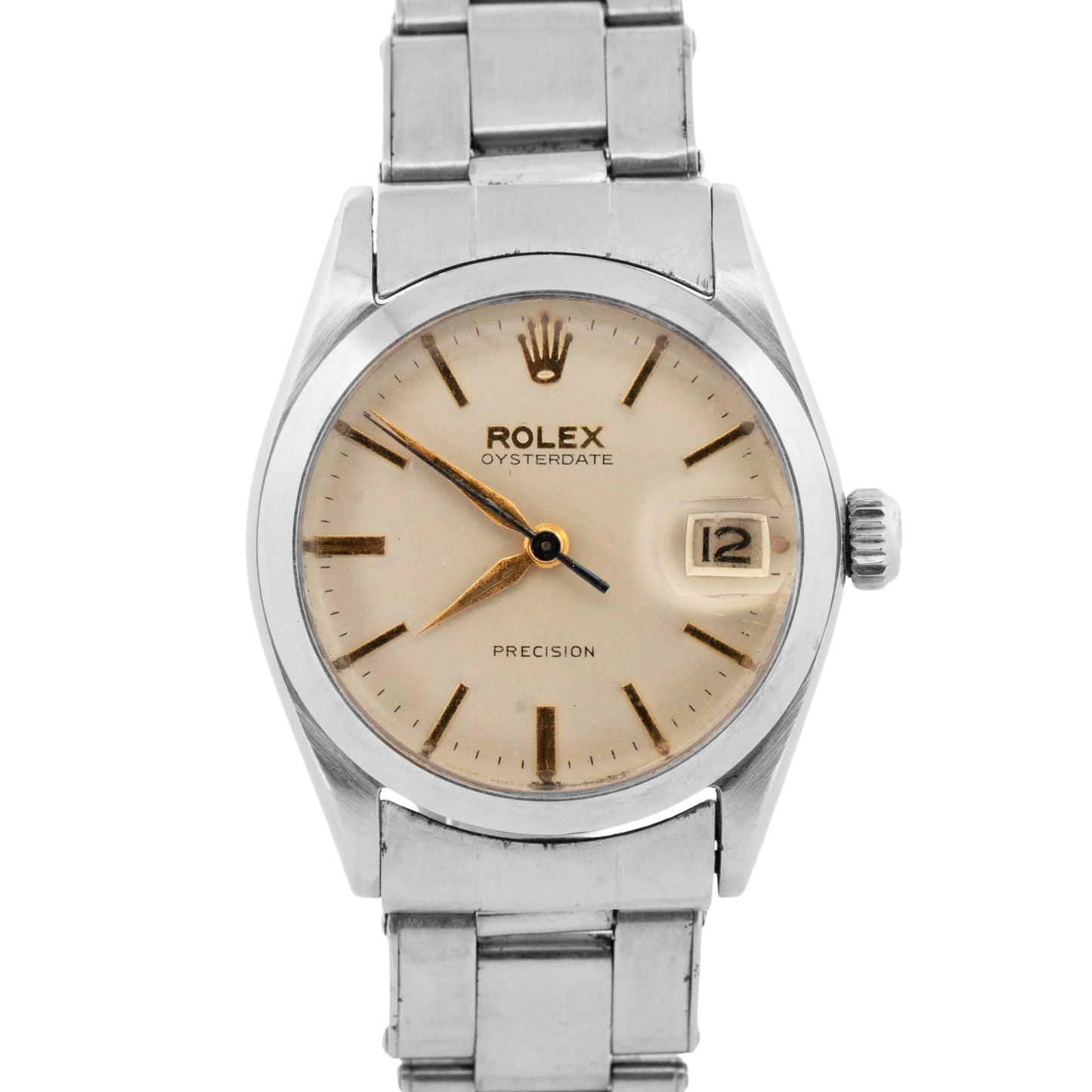 Rolex Oyster Date Precision SILVER Stainless Steel 30mm 6466 Watch