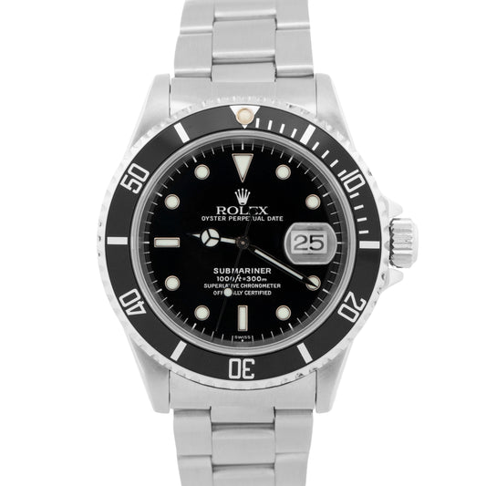 Rolex Submariner Date 16610 Black Stainless Steel 40mm Oyster Dive Watch